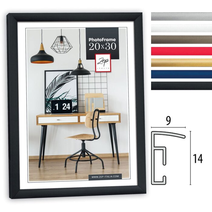 ZEP Kunststoffrahmen New Easy 10x15 cm bis 60x80 cm schmal Blockprofil Klarglas