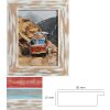 Henzo Holzrahmen India 5 cm Blockprofil Holzbilderrahmen Natur Weiß Rot Blau