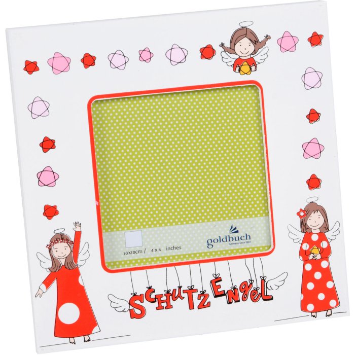 Goldbuch Babyrahmen Schutzengel MDF Holzrahmen 9x9 cm mit Aufsteller
