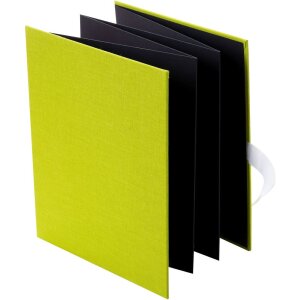 Goldbuch Leporello Bella Vista 10 Fotos 13x18 cm Leinen schwarz Schleife
