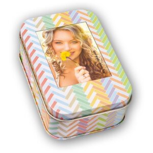 ZEP Fotokiste mit Rahmen im Deckel Metallkistchen 18x12x6 cm oder 6x10x3 cm