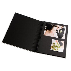 HNFD Fotoalbum BELDA Leinen 22x29,7 cm 30 schwarze Seiten