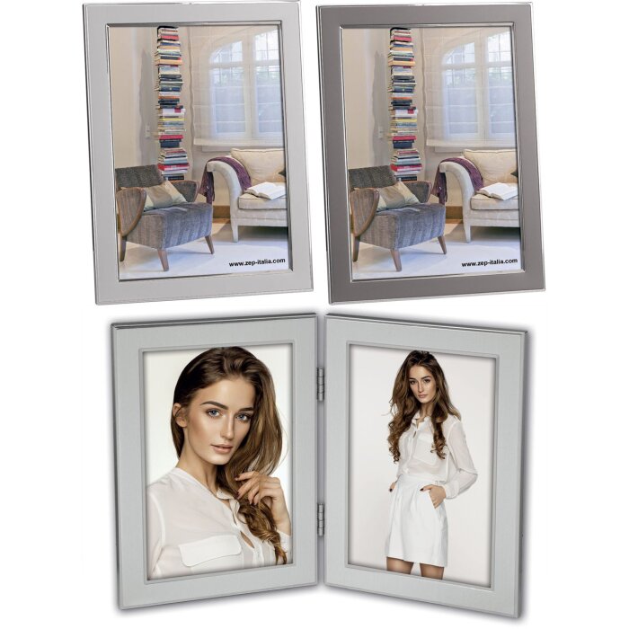 ZEP Portraitrahmen Olimpia Silber oder Grau 10x15 bis 20x30 cm Einzel Doppel