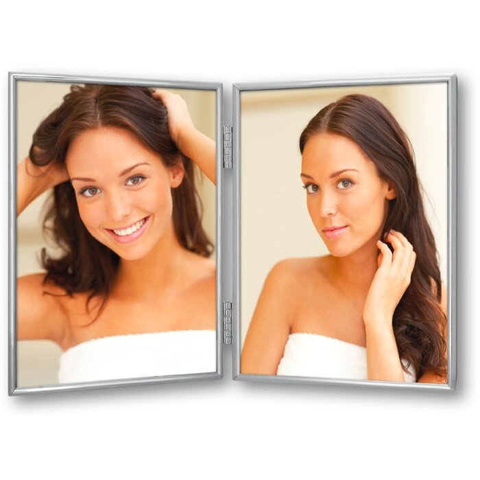 ZEP металлическая двойная рамка 2 фото посеребренная 7x10 см до 13x18 см