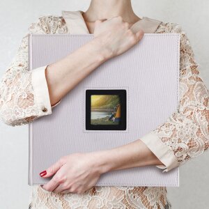 Walther Fotoalbum Black White Leinen 50 Seiten Schwarz 26x25 cm oder 30x30 cm