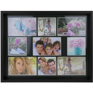 KIARA Fototablett ZEP 45x35 cm Holz natur schwarz weiß für 9 Fotos