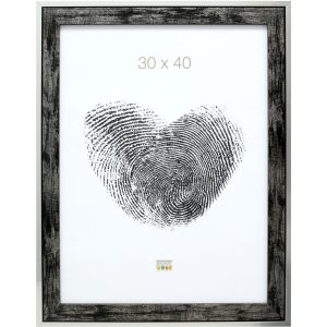 Deknudt S43RE Bilderrahmen Holzoptik Silberkante 10x15 cm bis 40x60cm