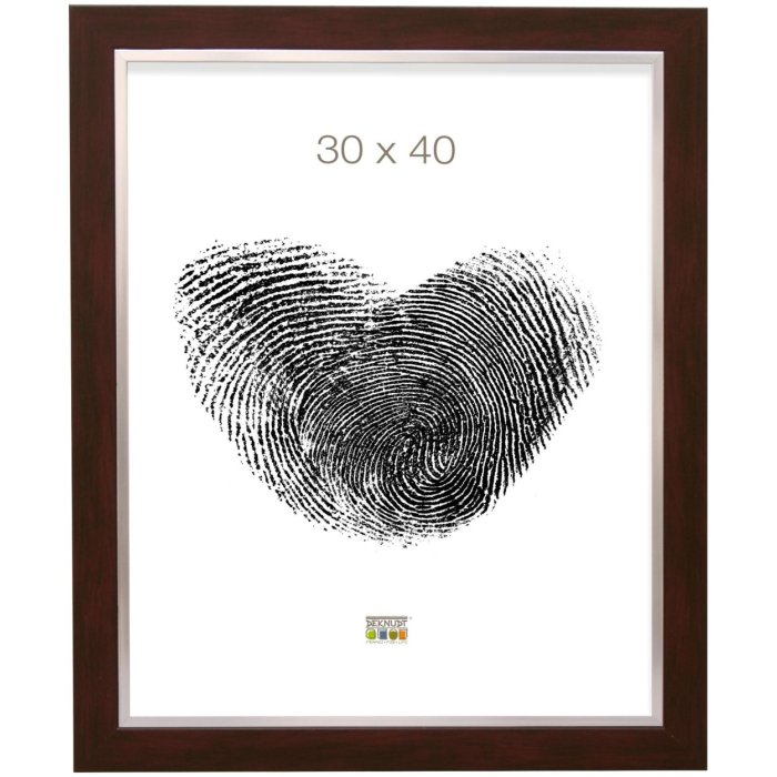 Kunststoffrahmen S41N mahagoni-silber 20x30 cm