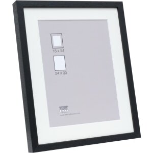 Deknudt Holzrahmen S223K mit Passepartout hohes Profil Schwarz Taupe Weiß