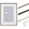 Deknudt Holzrahmen S223K mit Passepartout hohes Profil Schwarz Taupe Weiß