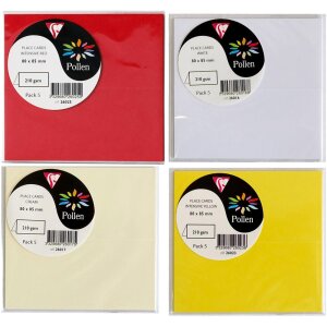 Карточки Clairefontaine Pollen 85x80 мм, 5 шт., разные цвета