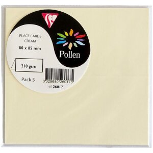 Карточки Clairefontaine Pollen 85x80 мм, 5 шт., разные цвета