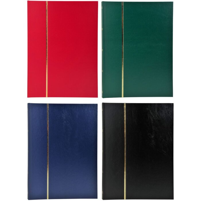 Exacompta Briefmarkenalbum 48 schwarze Seiten 22,5x30,5 cm Kunstledereinband