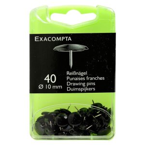 Клипсы Exacompta Ø10 мм, 40 шт., никелированные, с...