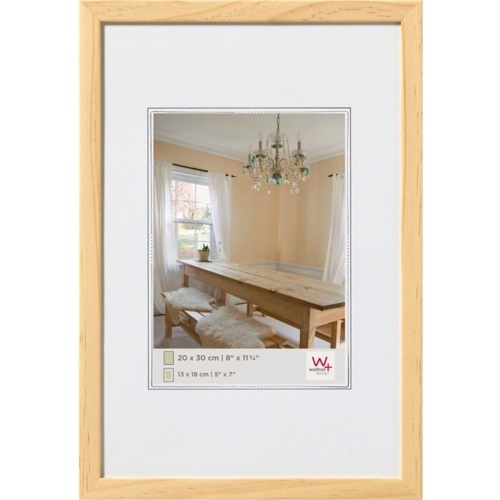 Walther Holzrahmen Peppers 30x40 cm Kiefer mit Klarglas für Hoch- und Querformat