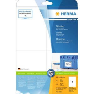 HERMA 5063 Etiketten Premium A4 105x148 mm weiß...