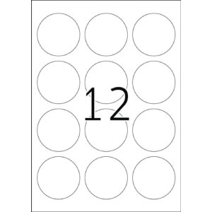 Etiketten A4 neon-rot Ø 60 mm rund Papier matt 240...