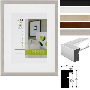 Nielsen Apollon Holzrahmen Kiefernholz mit Passepartout 13x18 bis 60x80 cm