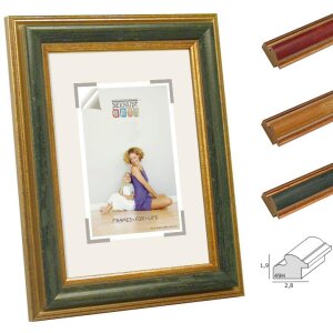 Kunststoffrahmen S49HX Deknudt, Holzoptik, zweifarbig, Leistenbreite 2,8 cm