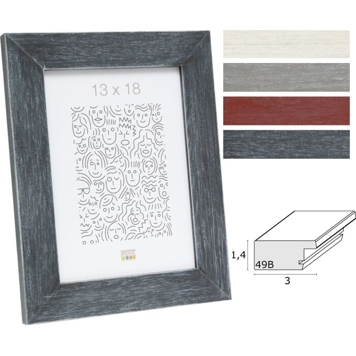 Фоторамка Deknudt S49B, плоская деревянная, 10x15–50x70 см