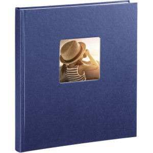 Hama Fotoalbum Fine Art 29x32 cm blau Buchalbum Strukturpapier 50 weiße Seiten