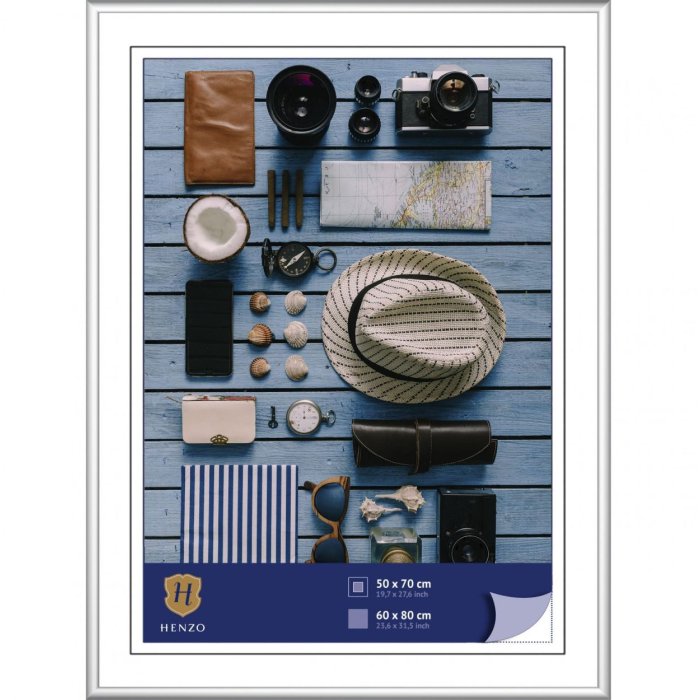 Kunststoffrahmen Napoli 60x80 cm silber