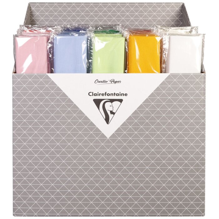 Креповая бумага Clairefontaine, 2,5 м × 0,5 м, 40 г, смешанные цвета