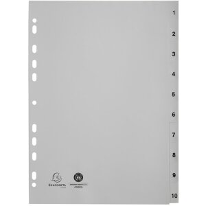 Exacompta 1710E Register A4 Recycling-PP Grau 120µ...