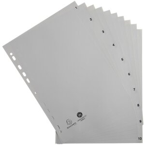 Регистр Exacompta 1710E А4 серый из переработанного полипропилена 120 мкм с ярлыками 1-10