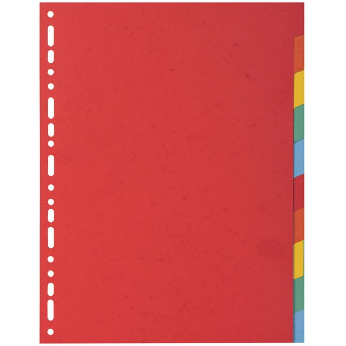 Регистр Exacompta 2010E DIN A4, 10 цветных разделов, маниловый картон 300 мк