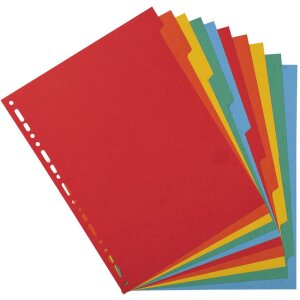 Регистр Exacompta 2010E DIN A4, 10 цветных разделов, маниловый картон 300 мк