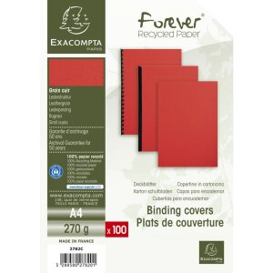 Пачка 100 листов Evercover А4 270 г, красный