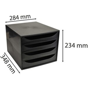 Эко-ящик с ящиками, 4 ящика — Черный