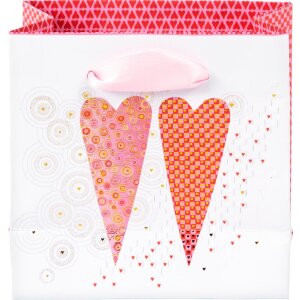 Голдбух подарочная сумка с 2 сердцами розово-золотые...