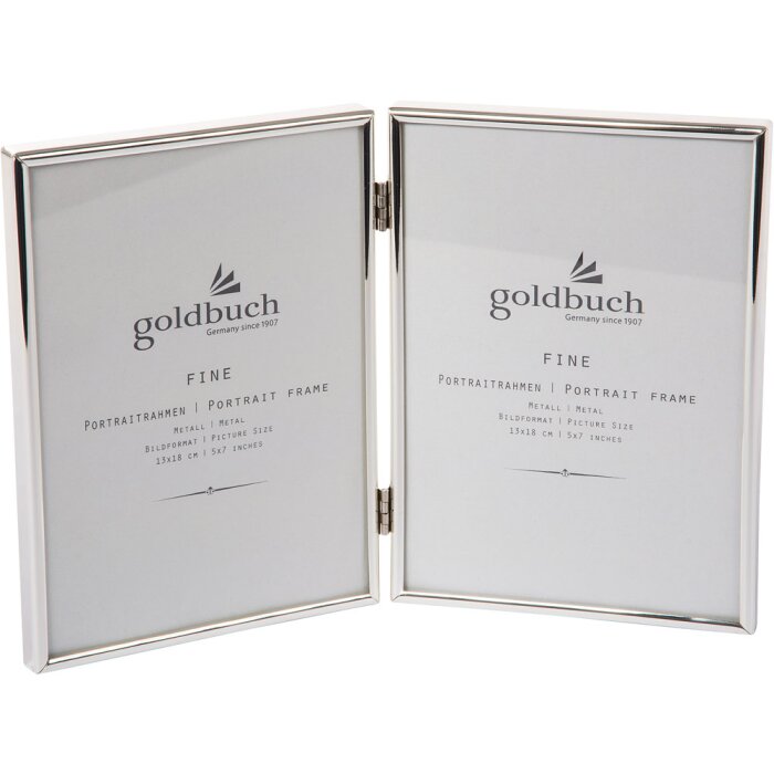 Goldbuch двойная рамка Fine 2 фото 13x18 см металлическая рамка серебристая глянцевая