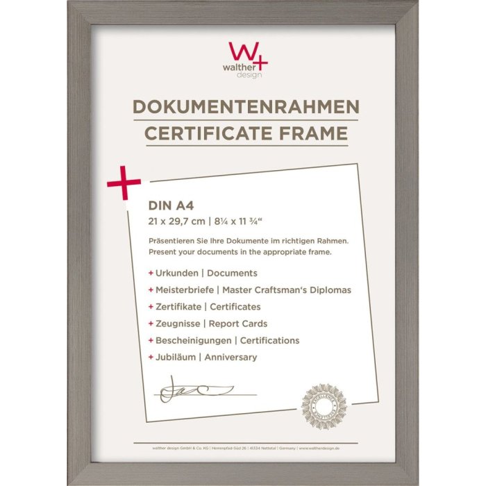 Walther Design Bilderrahmen Construction 21x29,7 cm stahl DIN A4 Blockprofil