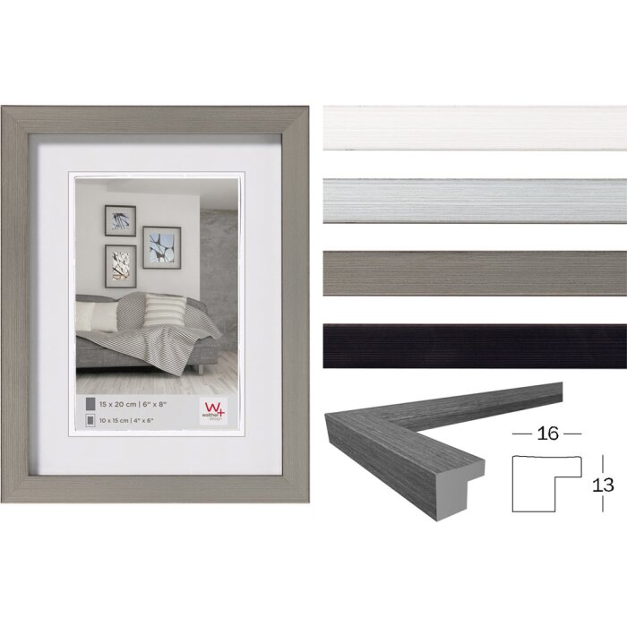 Walther Bilderrahmen Construction Polysterol Klarglas 10x15 bis 30x40 cm