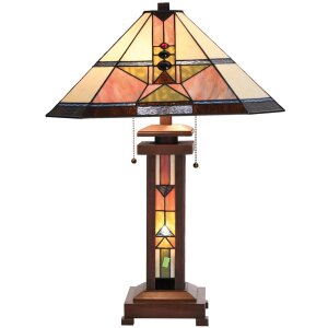 Настольная лампа Tiffany 48,5x69 см розовая разноцветная