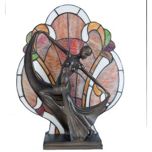 Настольная лампа Tiffany 35x15x44 см коричневого цвета