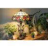 Настольная лампа LumiLamp 5LL-5785 Tiffany Ø 35x61 см бежево-зеленая стеклянная роза