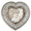 Clayre & Eef 2765 Bilderrahmen Herz 9x9 cm Silberfarbig Kunststoff Herzförmig