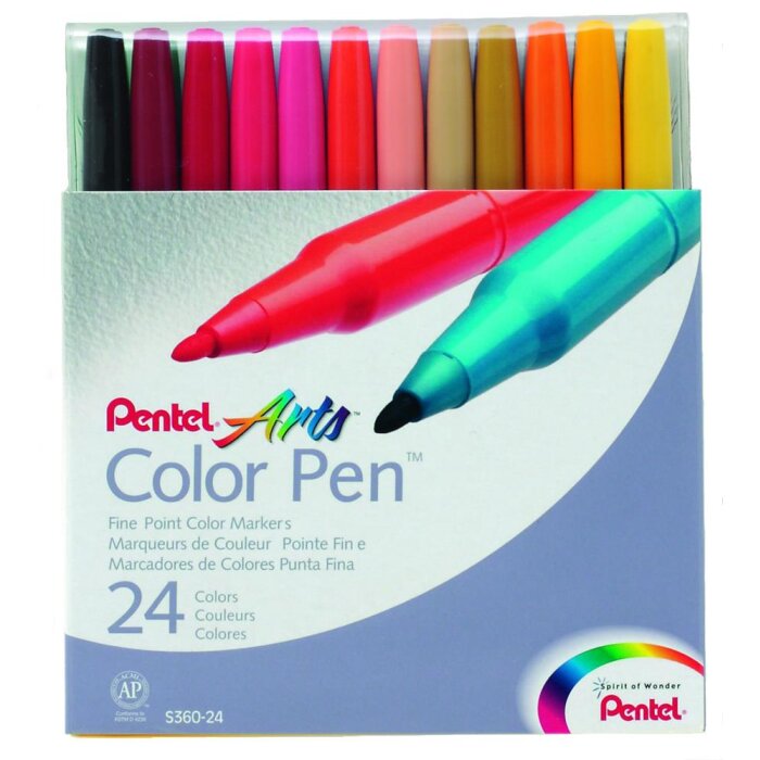 Набор из 24 ручек с фибровым наконечником Colour Pen 0,6 мм