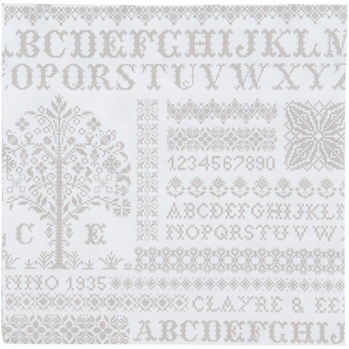 Бумажные салфетки с вышитым крестом узором 20 шт. натуральные 33x33 см