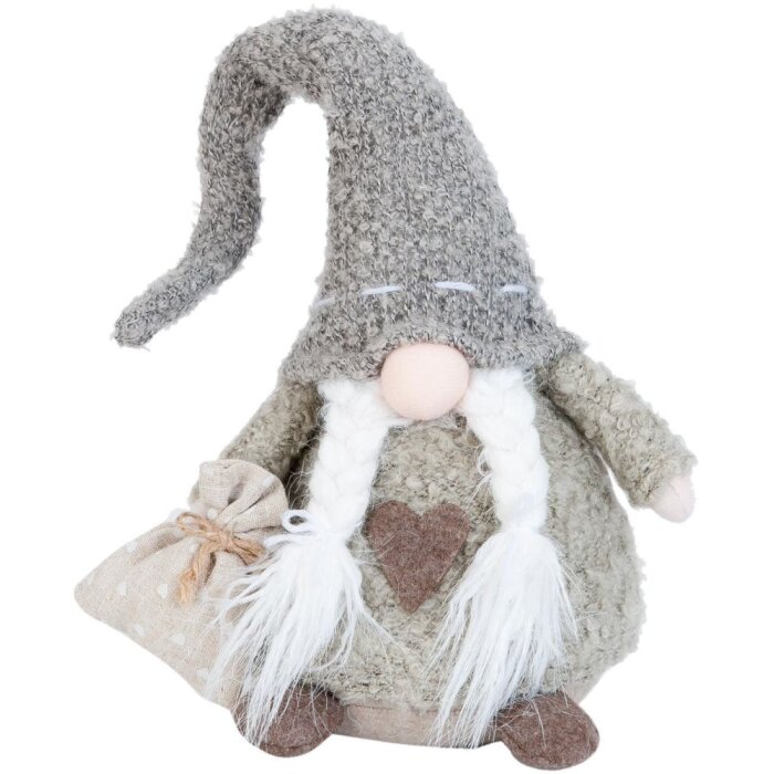 Звездочка Clayre & Eef, хлопок, серый/коричневый, 18x12x39 см