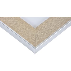 Henzo Bilderrahmen Silverline 40x50 cm Beige Kunststoffrahmen Silberkante