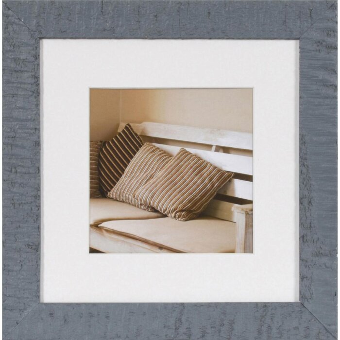 Henzo Holzrahmen Driftwood blau 20x20 cm mit Passepartout 13x13 cm