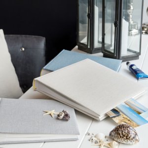 Goldbuch Fotoalbum Summertime grau 25x25 cm 60 weiße Seiten Leineneinband