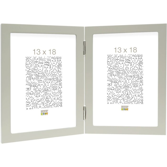 Двойная рамка серое дерево 13,0 x18,0 см S68FV портретный формат