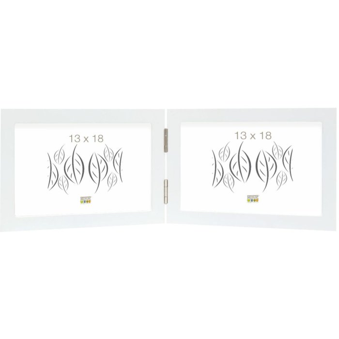 Doppelrahmen weiß Holz 10,0 x15,0 cm S68FK Querformat