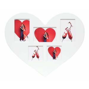 Рамка для галереи белое дерево 5 фотографий 10x10 см и...